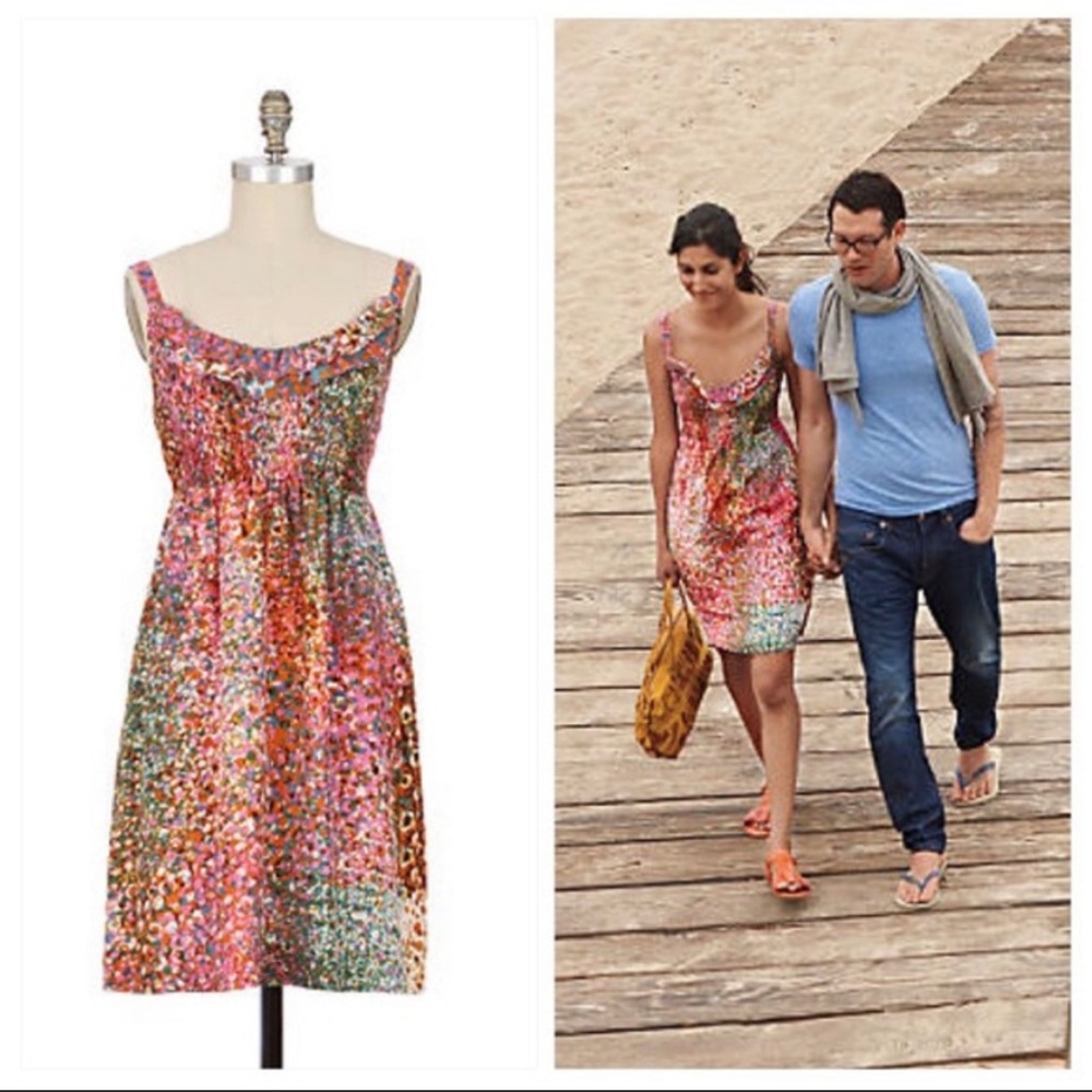 Anthropologie Maeve Confetti Whirl Print Dress XS